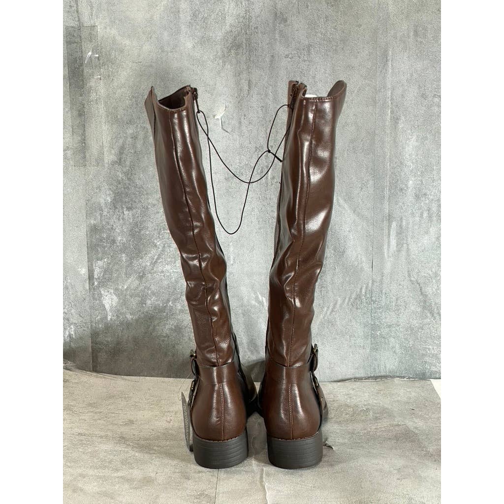STYLE & CO Women's Cognac Marliee Full Side-Zip Round-Toe Tall Riding Boot SZ9.5