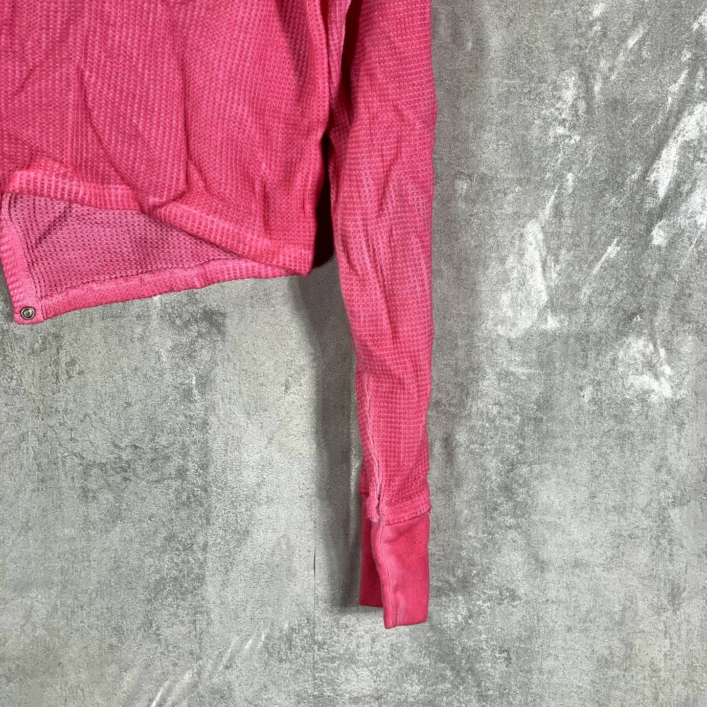 SUNDWOWN By Splendid Juniors' Hot Pink Solana Thermal Ribbed-Edge Top SZ M