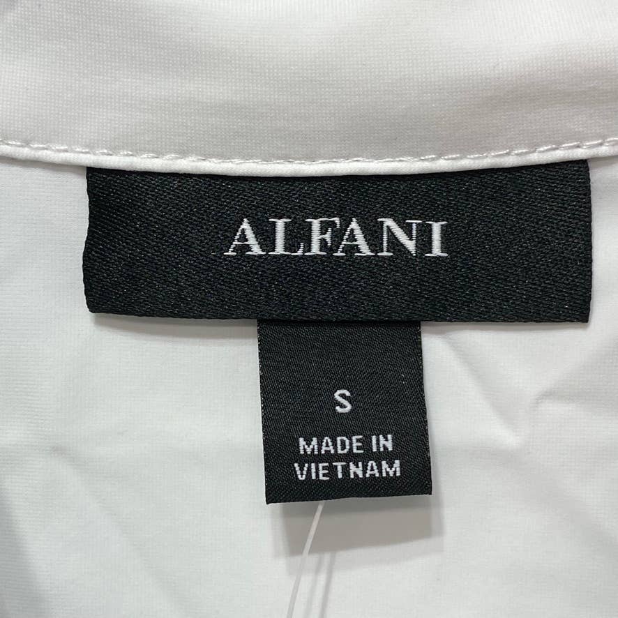 ALFANI White Tiered Hem Button Down 3/4 Sleeve Top SZ S