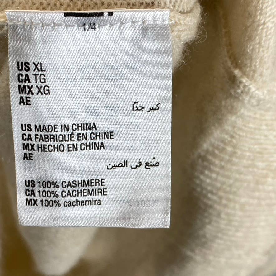 CLUB ROOM Men's Oatmeal Solid Cashmere Crewneck Pullover Sweater SZ XL