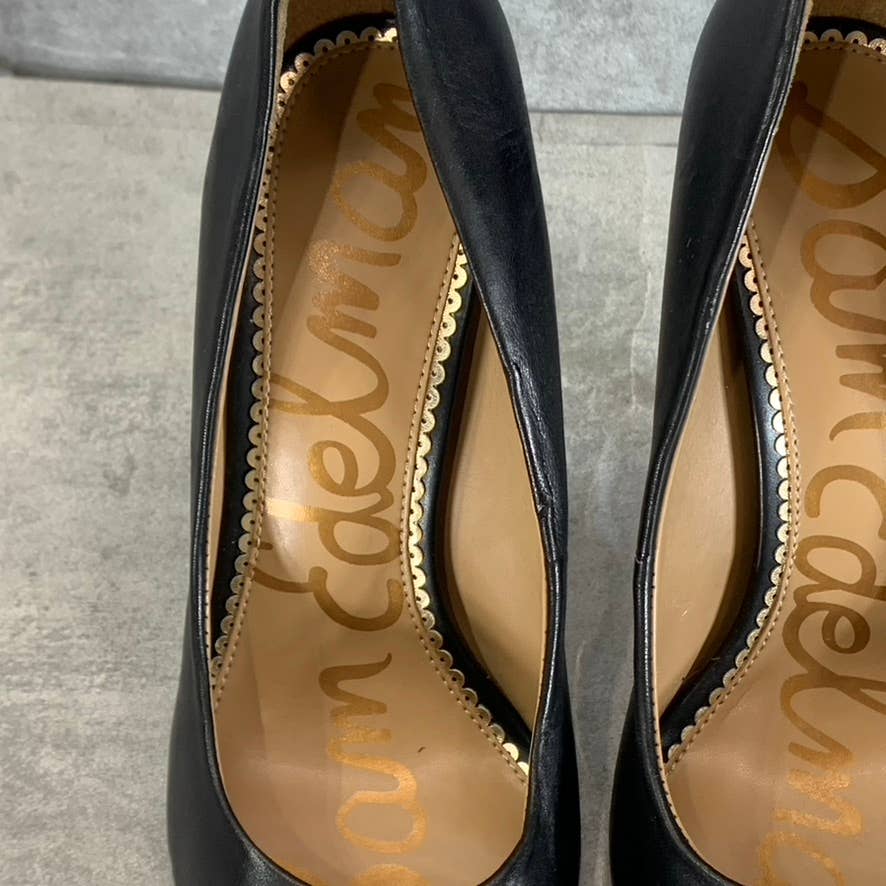 SAM EDELMAN Women's Black Leather Danna Pointed-Toe Stiletto Pumps SZ 7.5