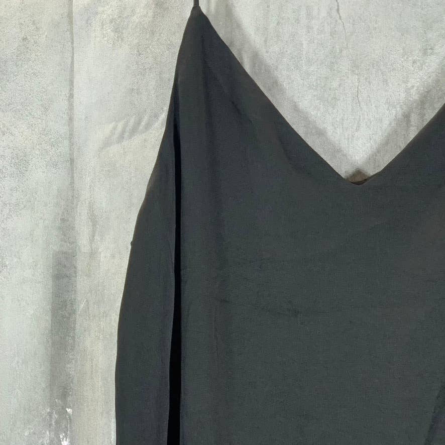 CALVIN KLEIN Women's Black Solid V-Neck Spaghetti Strap Camisole SZ L