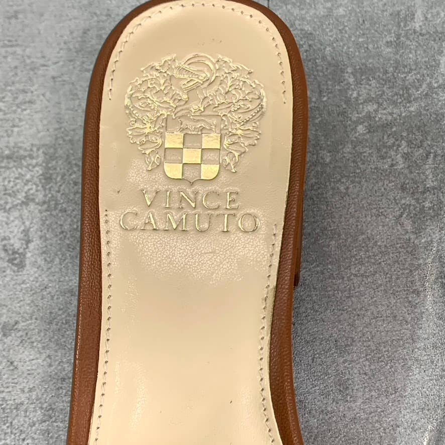 VINCE CAMUTO Women's Barn Brown Semtera Square-Toe Block-Heel Sandals SZ 7.5