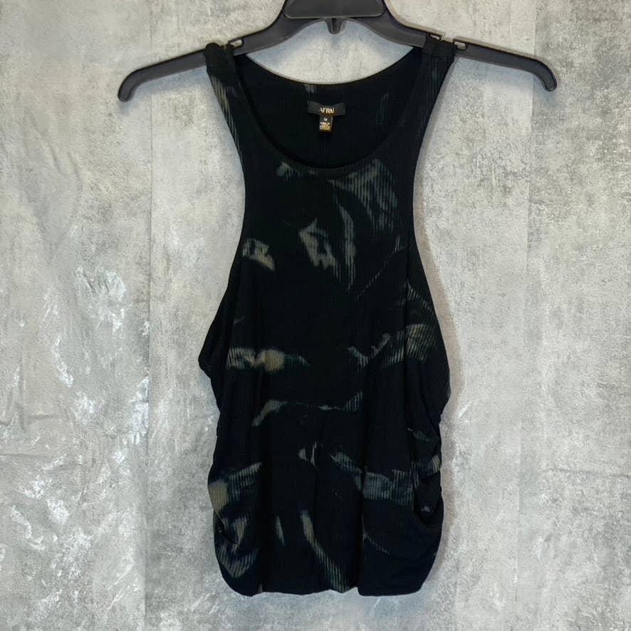 AFRM Women's Plus Size Noir Spring Spiral Ruskin Ribbed Racerback Tank Top SZ 1X