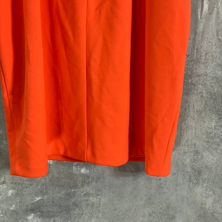 AQUA FORMAL Women's Orange Scuba Side Cutout Embellished Strap Sheath Mini Dress