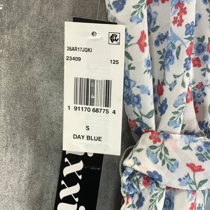 TRIXXI Women's White Floral Sleeveless Square-Neck Wait-Tie Short Romper SZ S