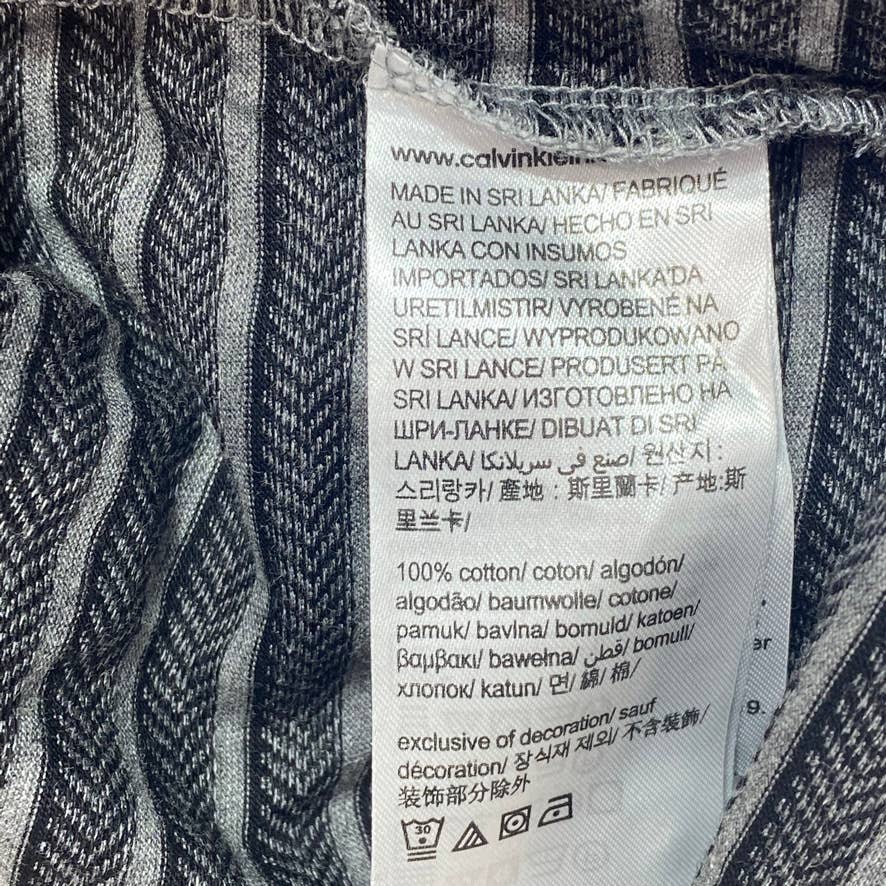 CALVIN KLEIN Black Liquid Touch Micro Stripe Short Sleeve Polo Shirt SZ M