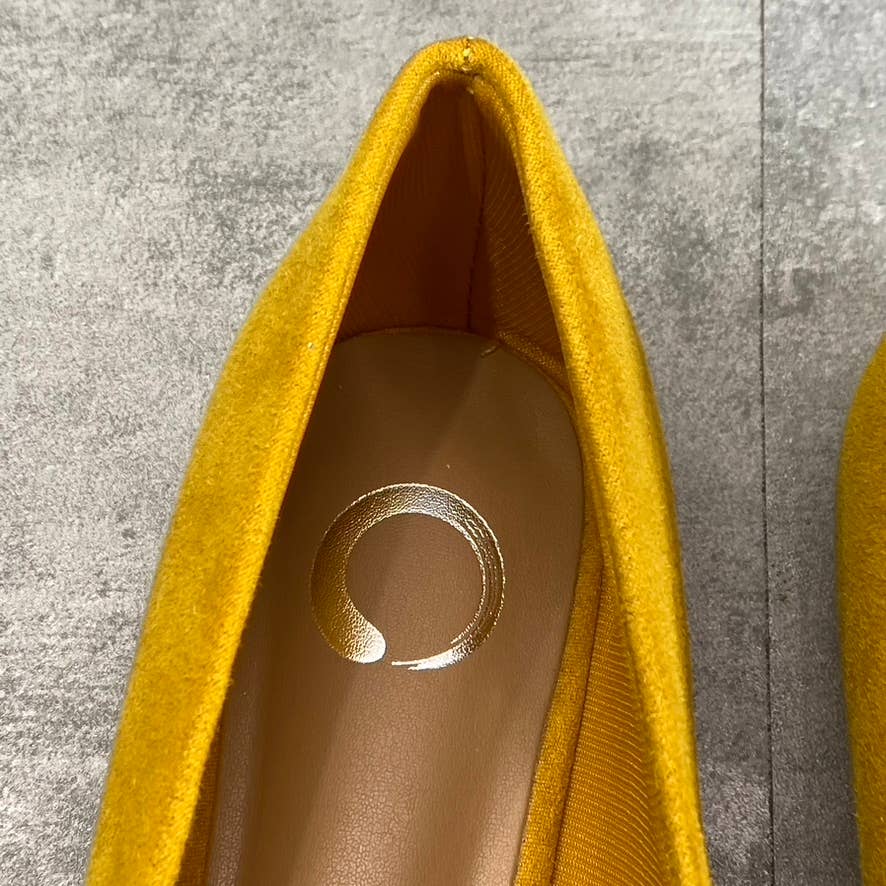 JOURNEE COLLECTION Women's Mustard Buckle Pointed-Toe Slip-On Flats SZ 7