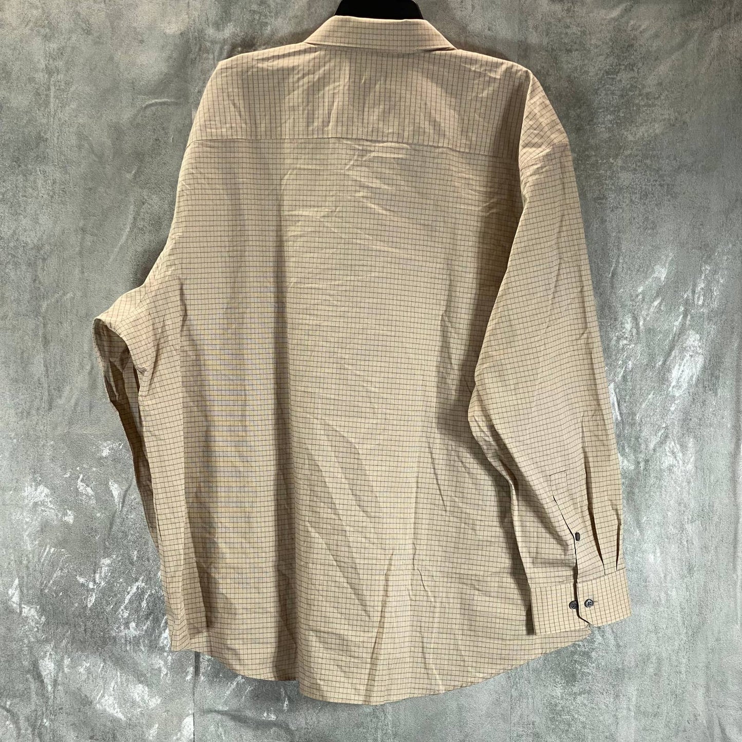 ALFANI Men's Tan Mini Check Regular-Fit Button-Up Long-Sleeve Shirt SZ 2XL
