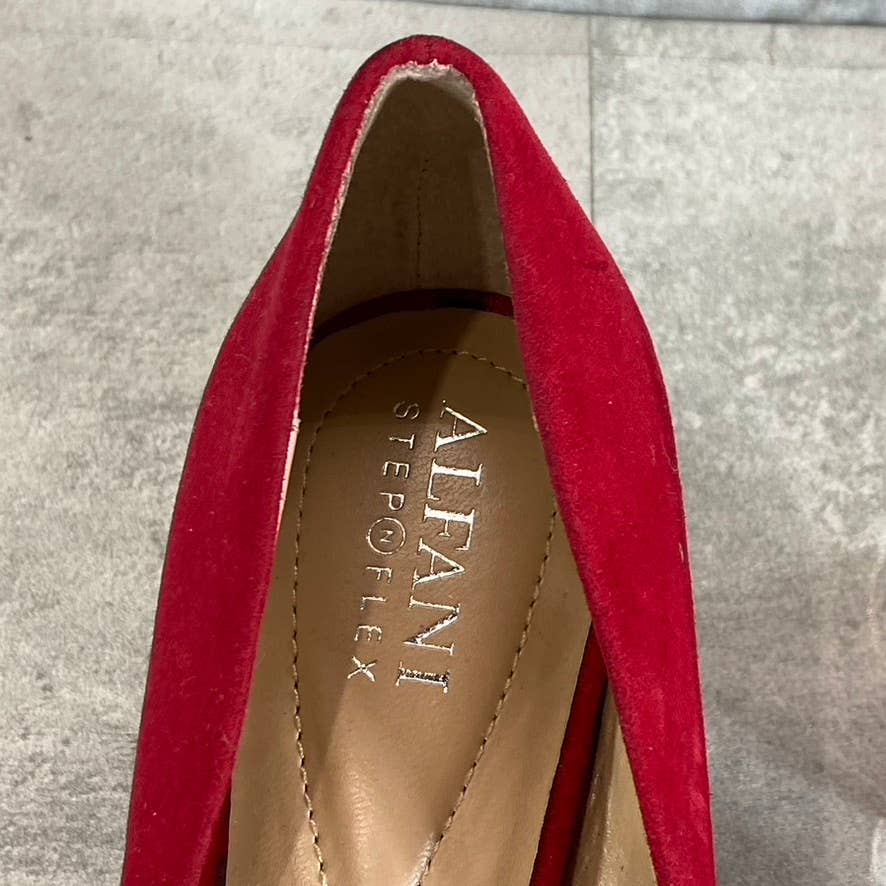 ALFANI Step 'N Flex Women's Red Jensonn Block-Heel Pointed-Toe Pumps SZ 6