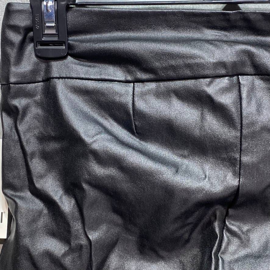 BAR III Solid Black Pull-On Coated Leggings SZ S