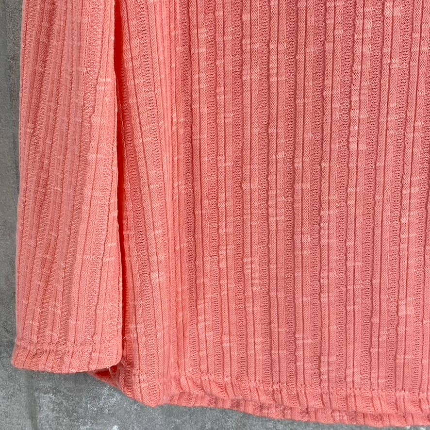 NY COLLECTION Women's Conch Shell V-Neck Triple-Ring Sleeveless Ribbed Tunic Top