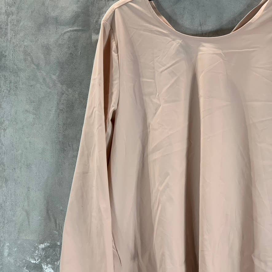 ALFANI Women's Top Prairie Rose Round-Neck 3/4 Sleeve Asymmetrical Hem Top SZ L