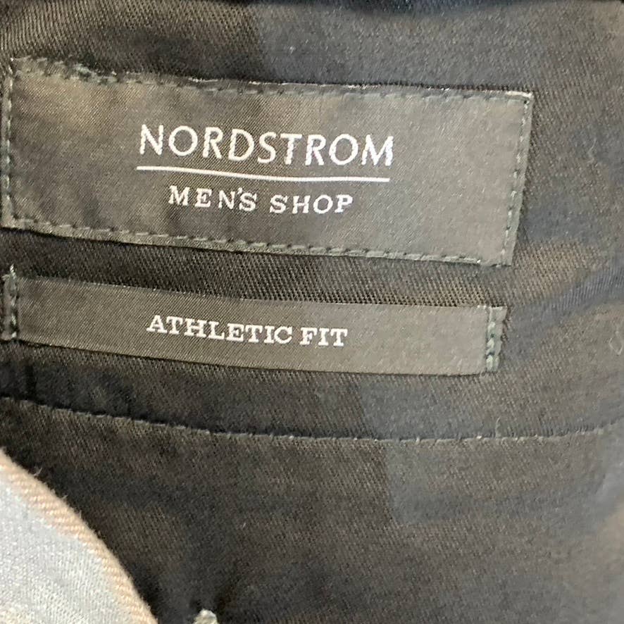 NORDSTROM Men's Grey Taupe Dobby Textured Non-Iron Athletic Fit Chino Pants SZ 33X32