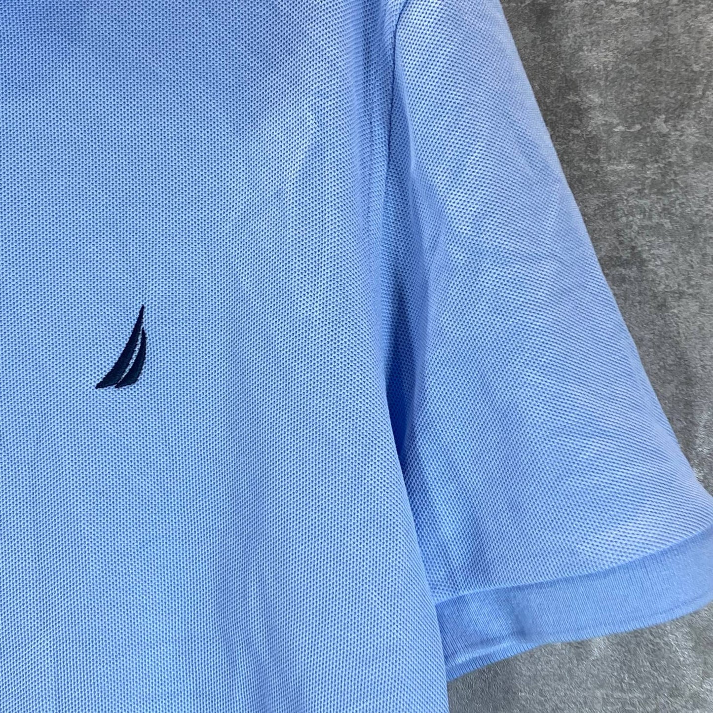 NAUTICA Men's Noon Blue Sustainably Crafted Deck Classic-Fit Polo Shirt SZ L