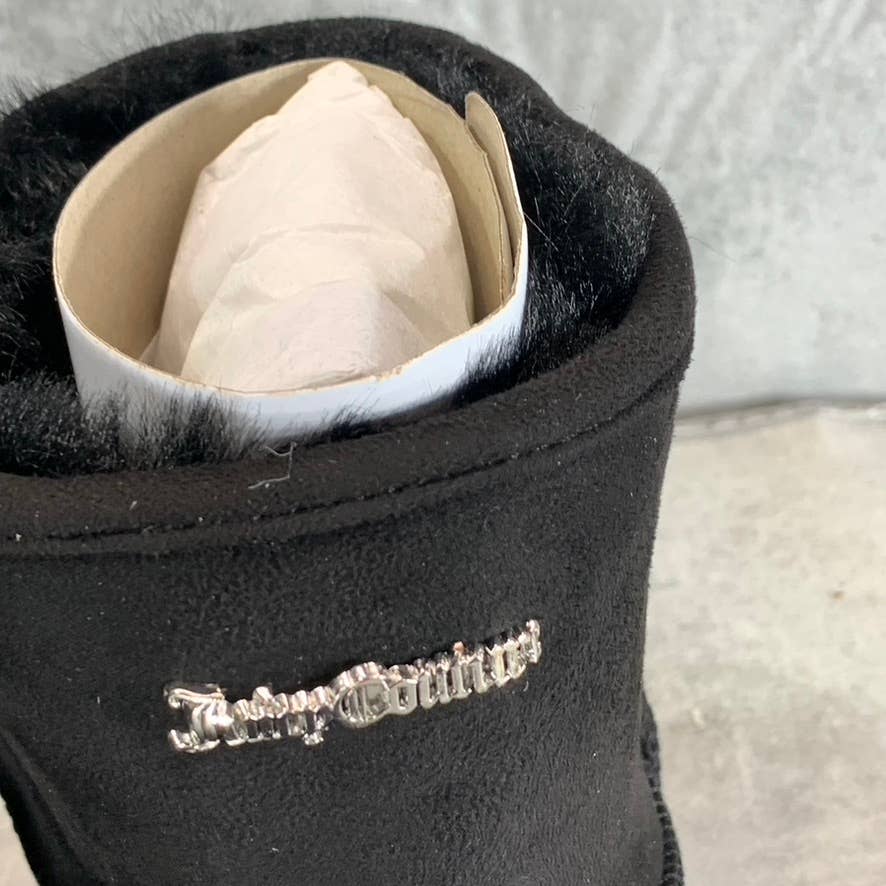 JUICY COUTURE Women's Black Micro Memory Foam Kave Winter Pull-On Ankle Boot SZ7