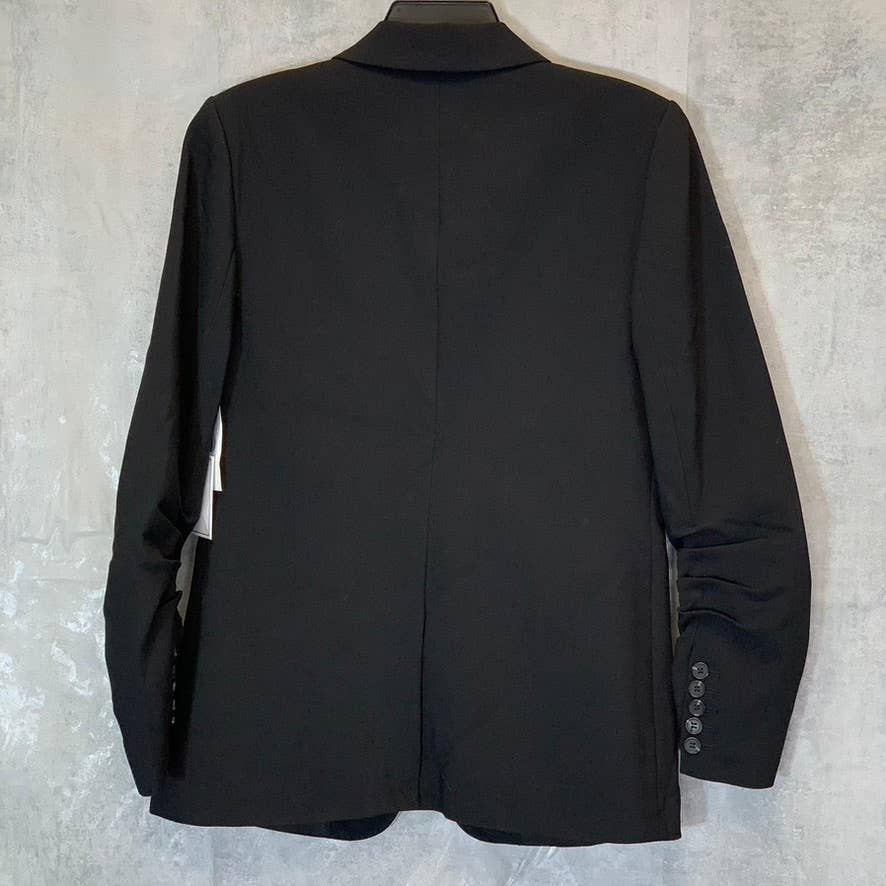 1.STATE Women's Rich Black Faux Double Breast Hook Closure Blazer SZ S