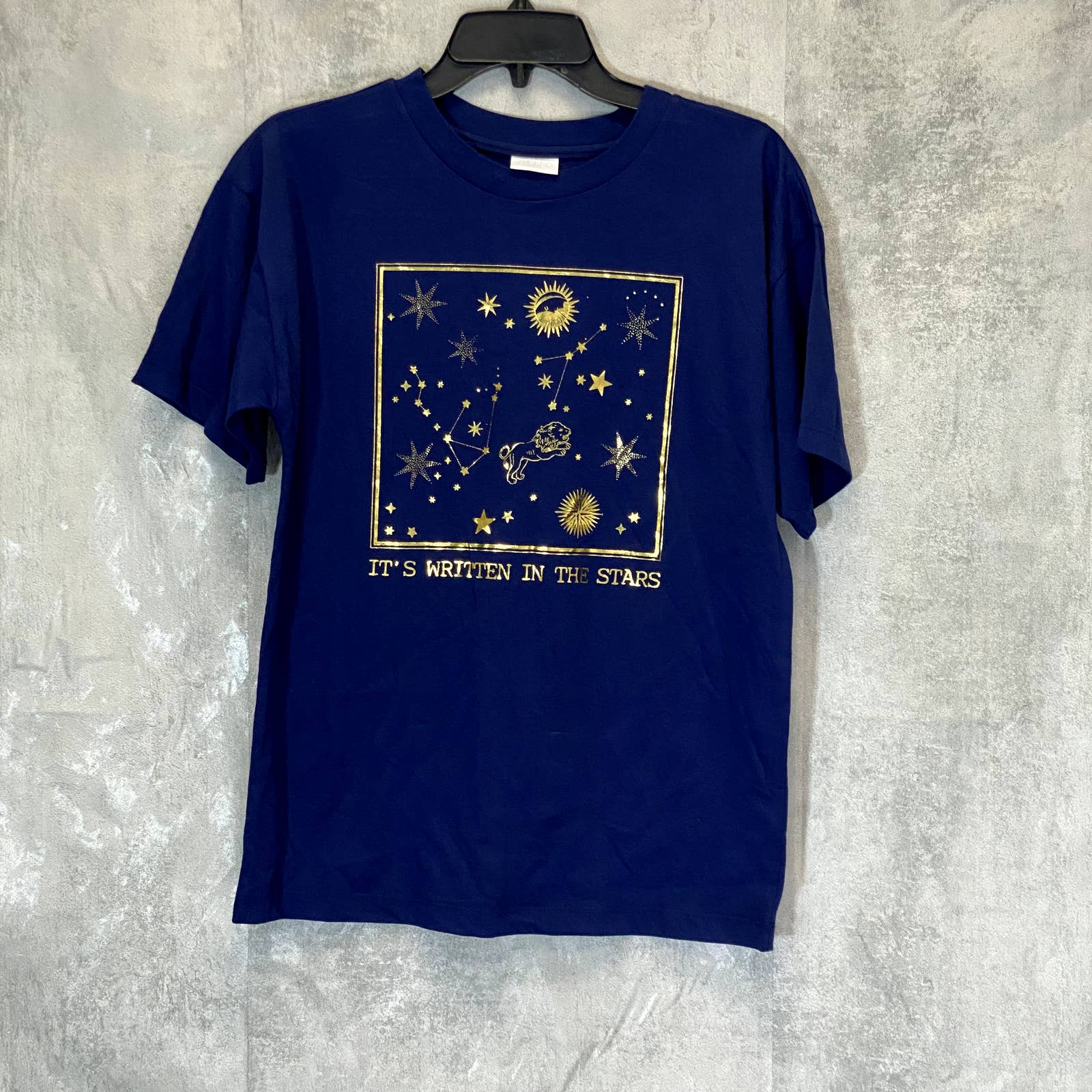 ABOUND Women's Navy Medieval Stars Short Sleeve Crewneck Oversized T-Shirt SZ XS