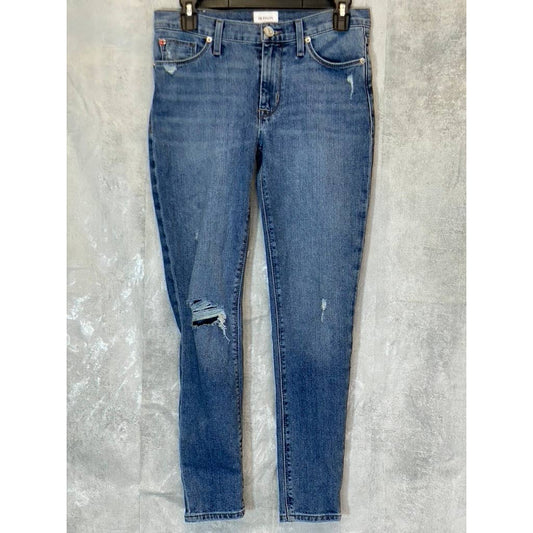 HUDSON Women's Petra Natalie Mid-Rise Super Skinny Crop Distressed Denim Jeans SZ 26