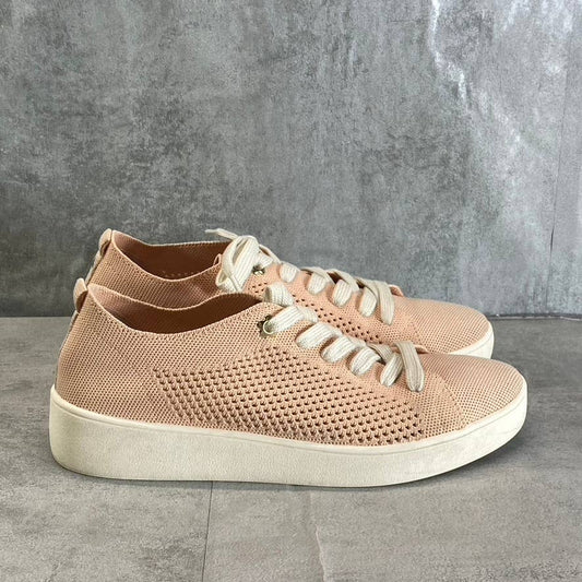 CHARTER CLUB Women's Pink Fabric Linniee Lace-Up Round-Toe Sneakers SZ 7.5