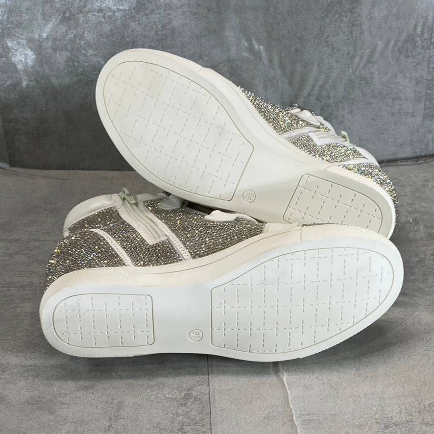 INC INTERNATIONAL CONCEPTS Women's Silver Rhinestone Debby Wedge Sneakers SZ 6.5