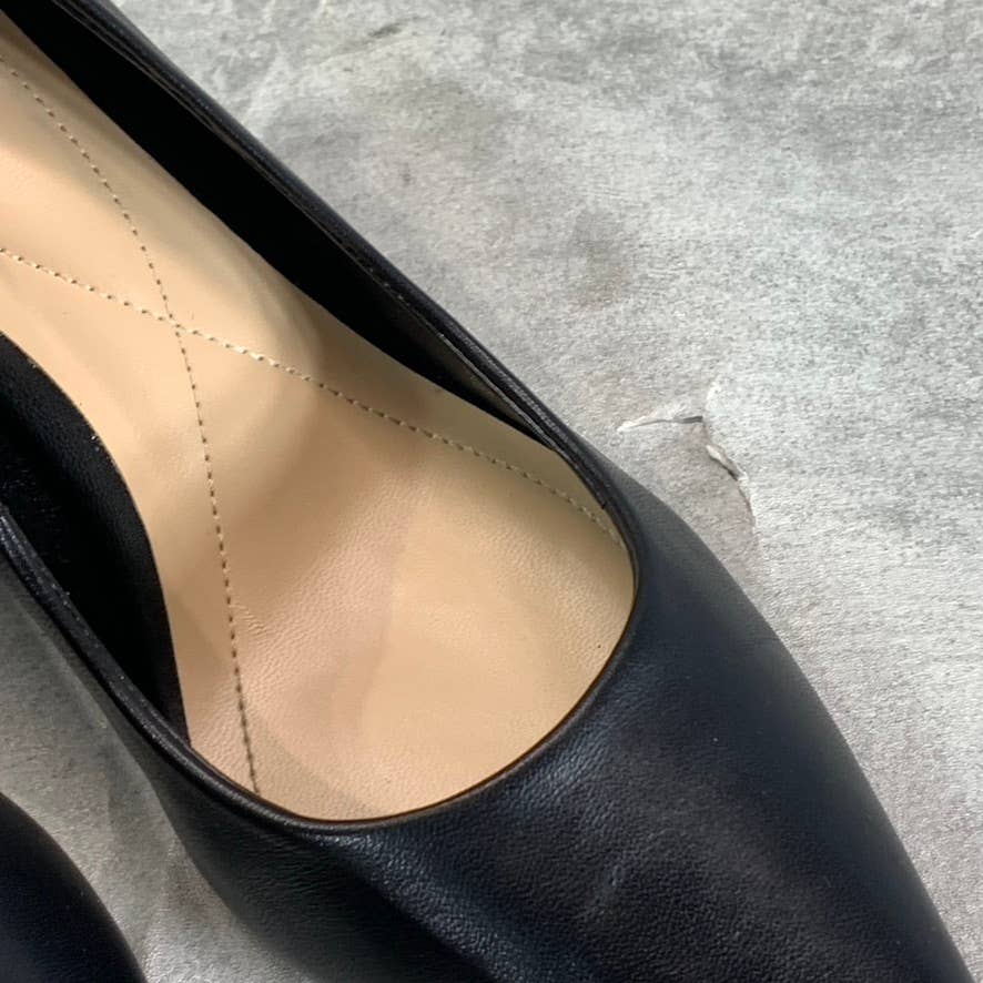 ALFANI Step N' Flex Women's Black Leather Jeules Pointed-Toe Slip-On Pumps SZ 8