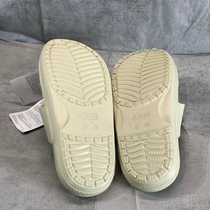 CROCS Iconic Comfort Unisex Adult Bone Classic Double-Strap Slide Sandal SZM7/W9