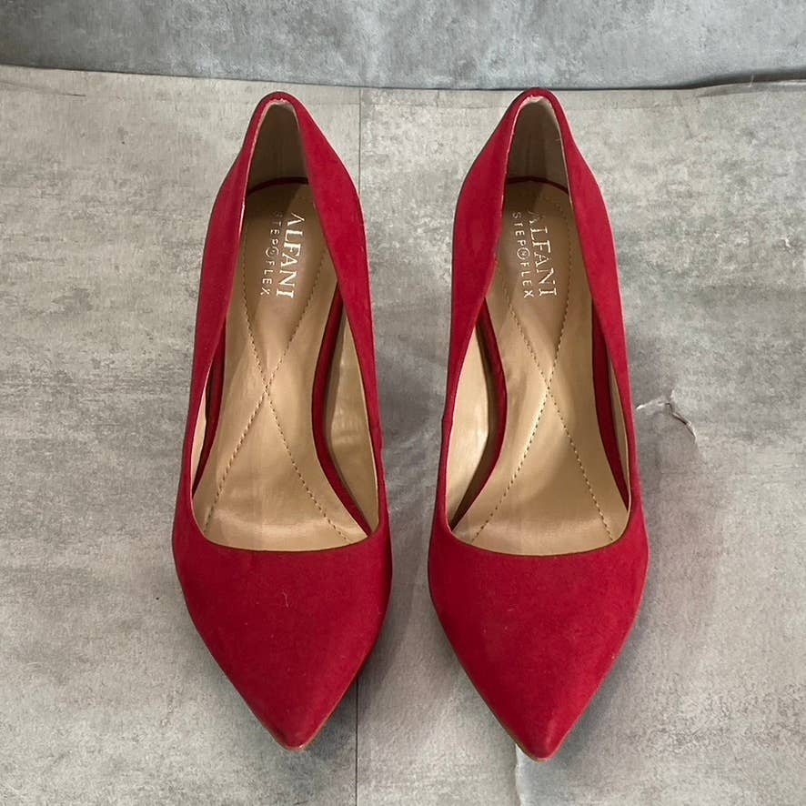 ALFANI Step 'N Flex Women's Red Jensonn Block-Heel Pointed-Toe Pumps SZ 6