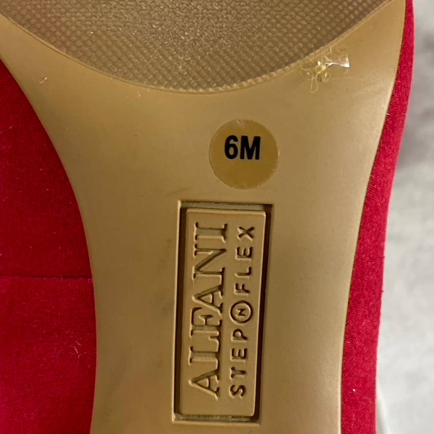 ALFANI Step 'N Flex Women's Red Jensonn Block-Heel Pointed-Toe Pumps SZ 6