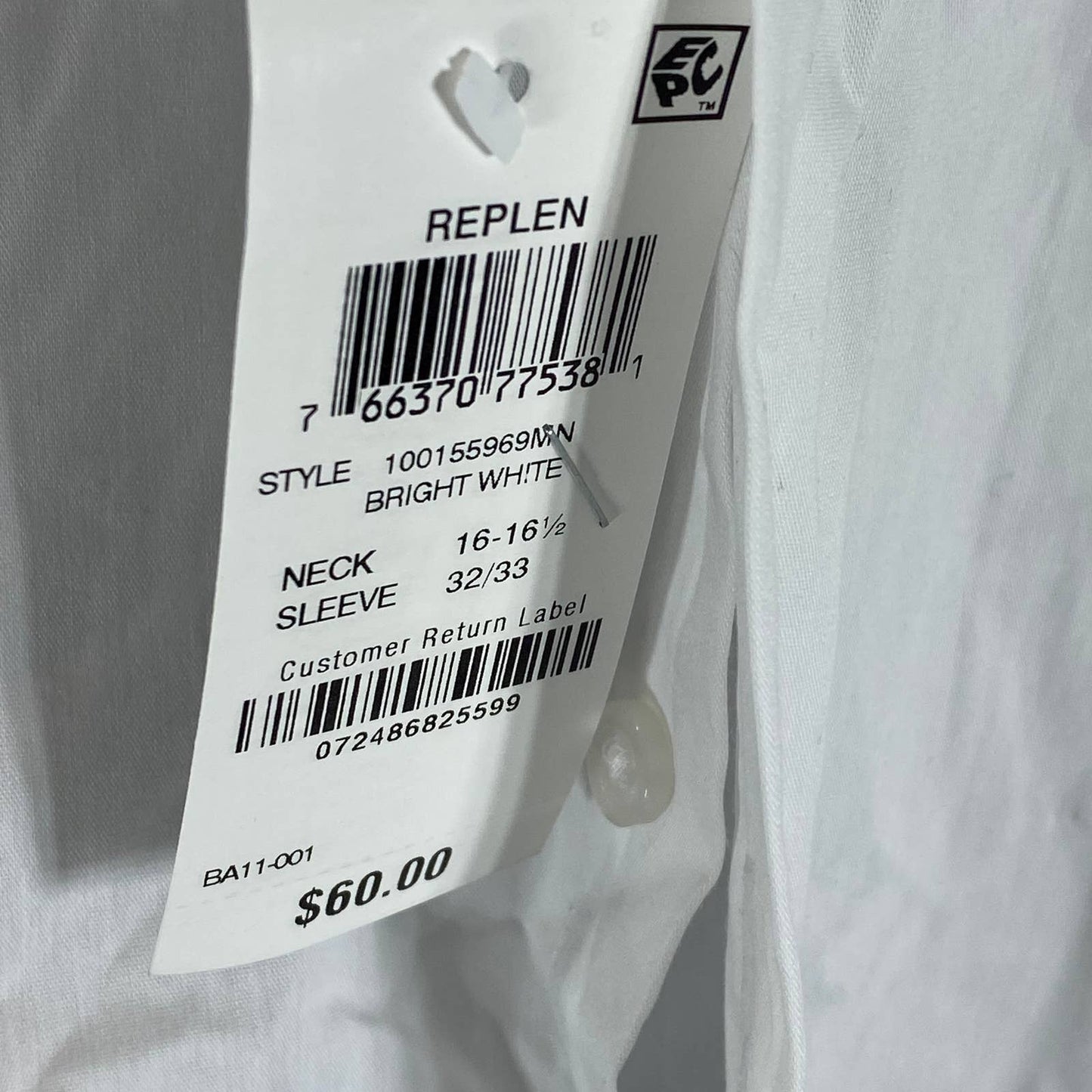 ALFANI Men's White Slim-Fit 2-Way Stretch Dress Shirt SZ L(16/16.5 32/33)