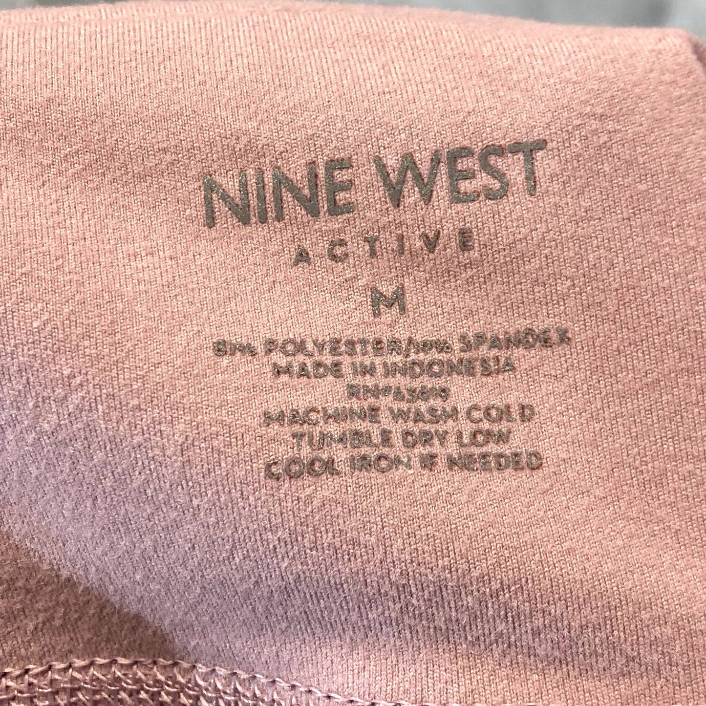 NINE WEST Women's Mauve Shadow Side Zip Stretch Active Pull-On Crop Leggings SZ M