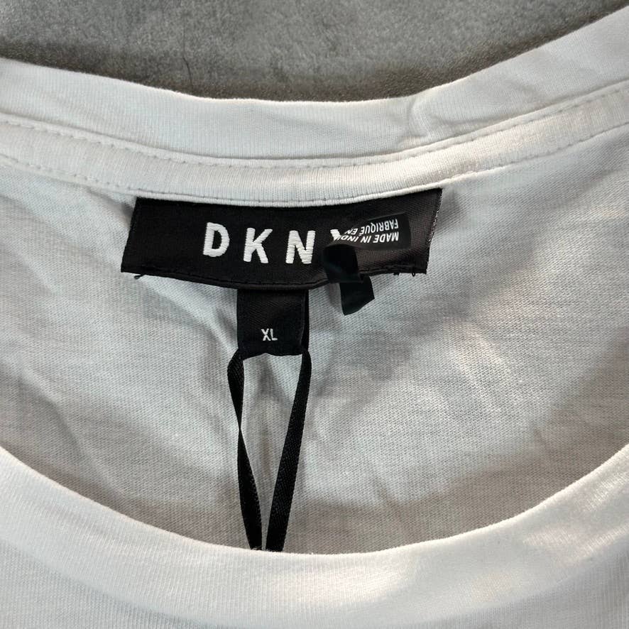 DKNY Women's White Sequin-Pocket Crewneck Short-Sleeve T-Shirt SZ XL