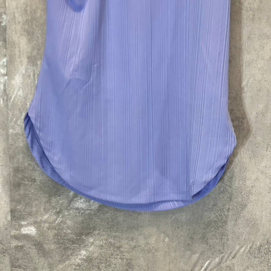 NSR Women's Peri Mock-Neck Sleeveless Asymmetrical Ribbed Top SZ M