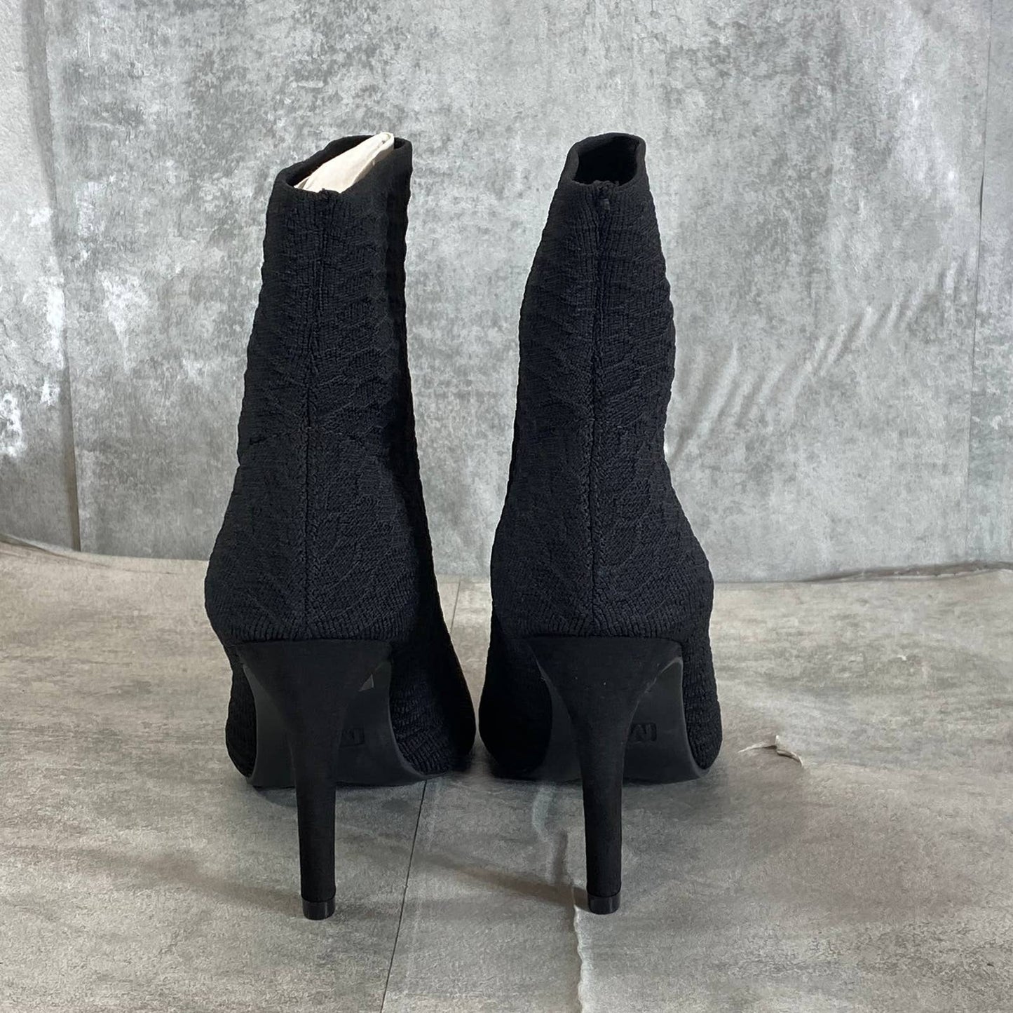 MIA Women's Black Python Mckinley Pointed-Toe Pull-On Stiletto Sock Booties SZ 8