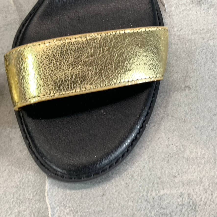 ZODIAC Women's Gold Metallic Ilsa Ankle-Strap Block-Heel City Sandals SZ 7.5