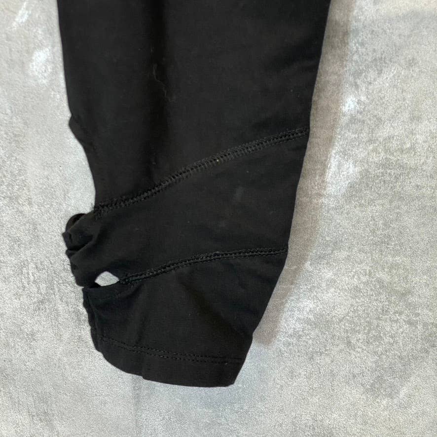RBX Women's Solid Black Cutout Hem High-Rise Pull-On Capri Leggings SZ M