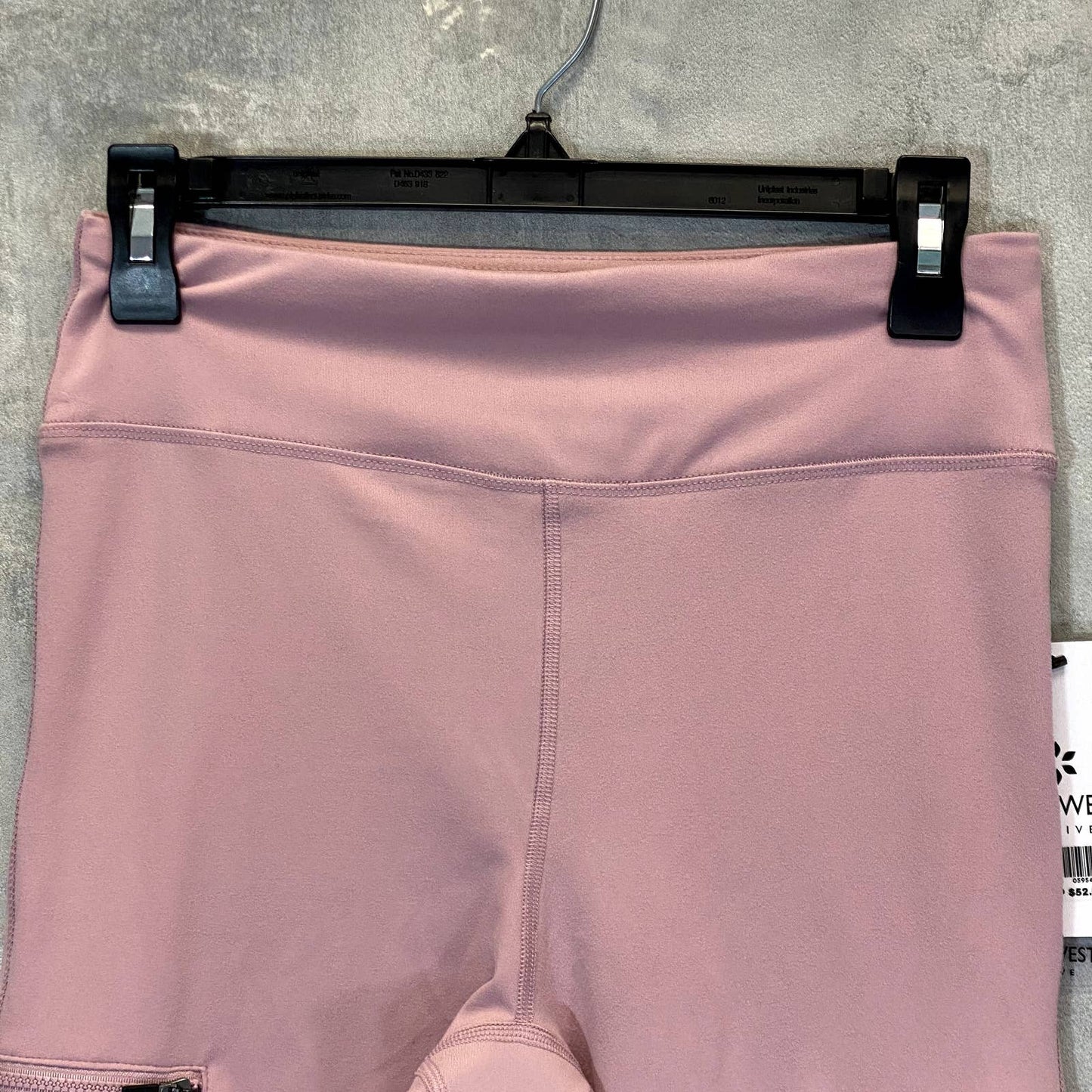 NINE WEST Women's Mauve Shadow Side Zip Stretch Active Pull-On Crop Leggings SZ M