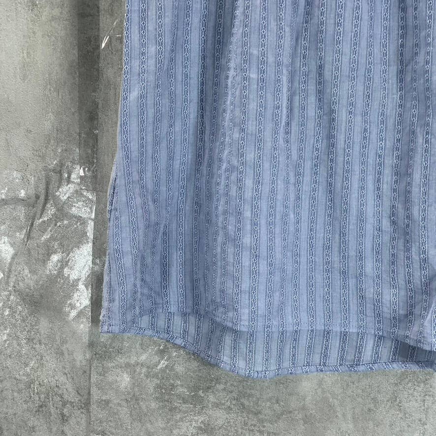STYLE & CO Women's Pg Chambray Square-Neck Short-Sleeve Pointelle Top SZ XS