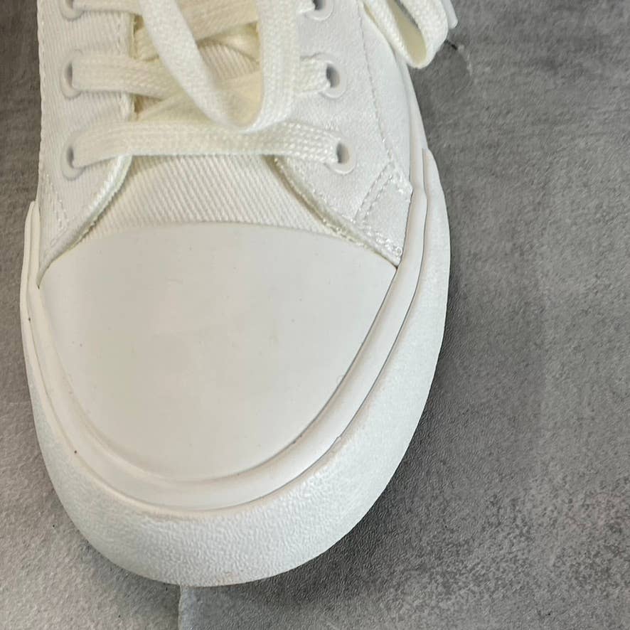LEVI'S Women's White Mono Canvas Becky Low-Top Lace-Up Sneakers SZ 8.5