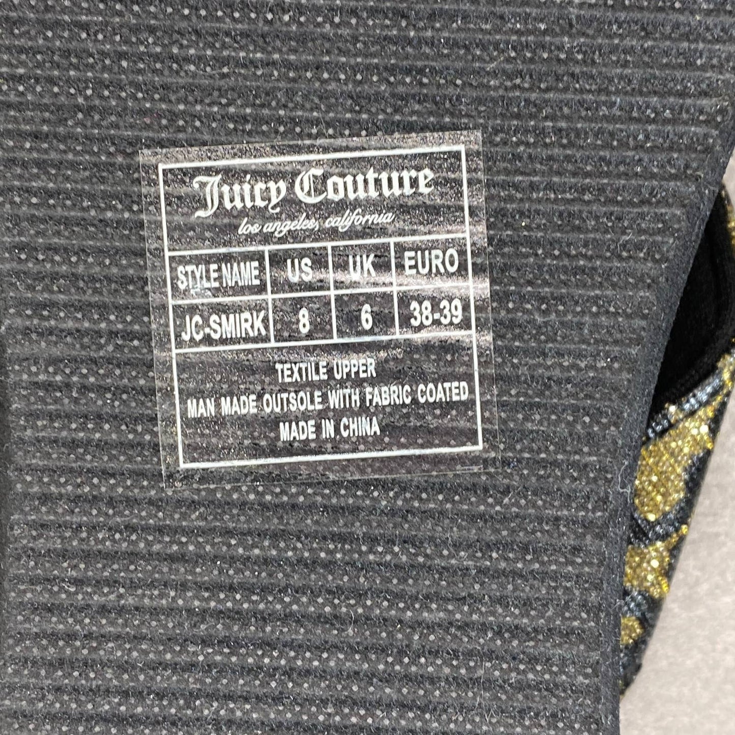 JUICY COUTURE Women's Black Chetah Print Smirk Memory Foam Flip-Flops SZ 8
