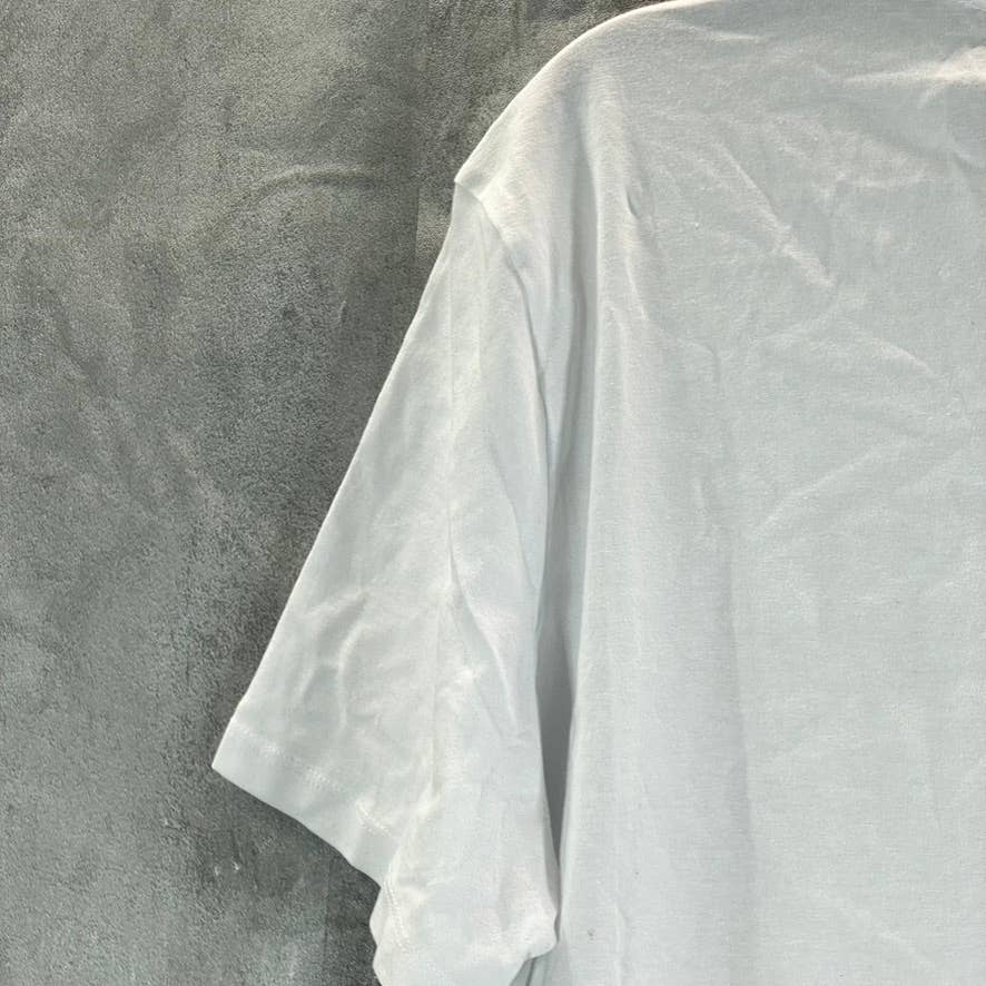 CALVIN KLEIN Men's Brilliant White Monogram Logo Graphic Crewneck T-Shirt SZ M