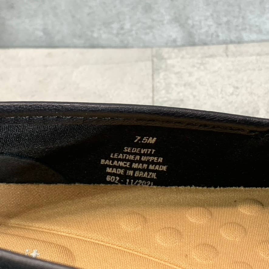EASY SPIRIT Women's Black Leather Devitt Round-Toe Slip-On Loafer Flats SZ 7.5