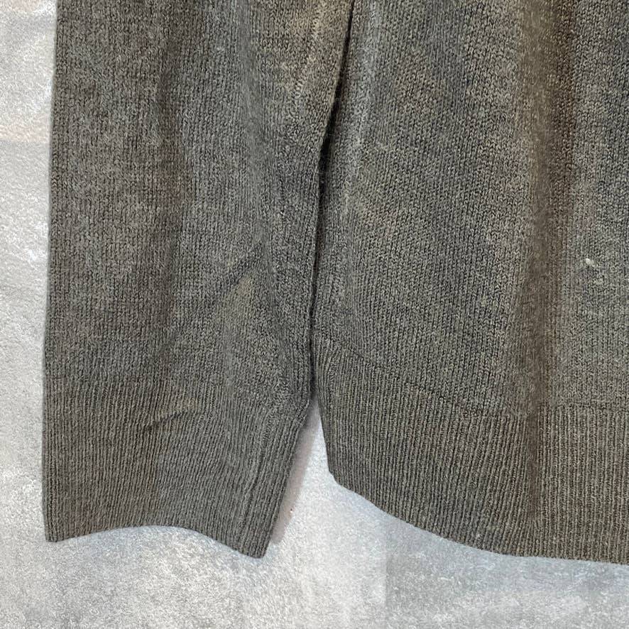 KAREN SCOTT Women's Petite Charcoal Luxsoft Pearl-Style-Button Cardigan SZ P/M