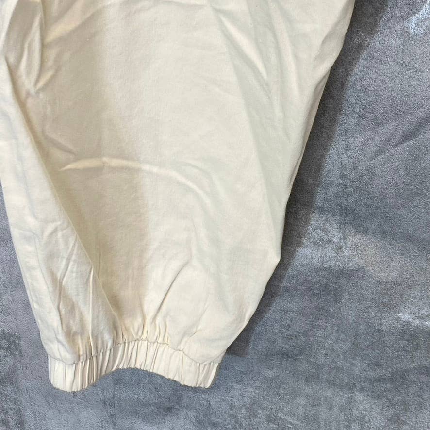 ABOUND Women's Solid Ivory Dove Elastic Waist Pull-On Cargo Pants SZ M