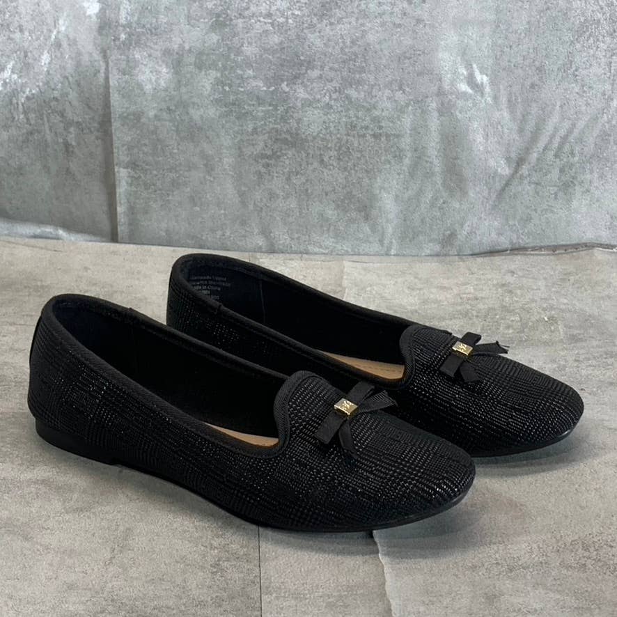 CHARTER CLUB Women's Black Plaid Kimii Deconstructed Almond-Toe Slip-On Flat SZ6
