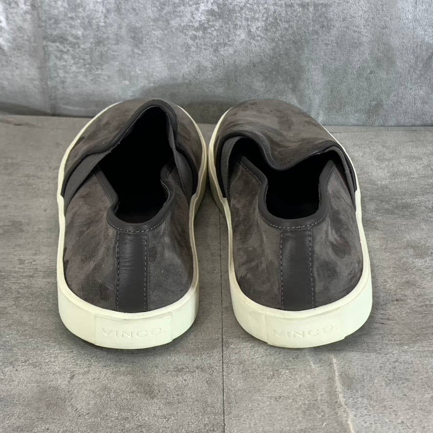 VINCE. Women's Charcoal Suede Preston Round-Toe Slip-on Sneakers SZ 6.5