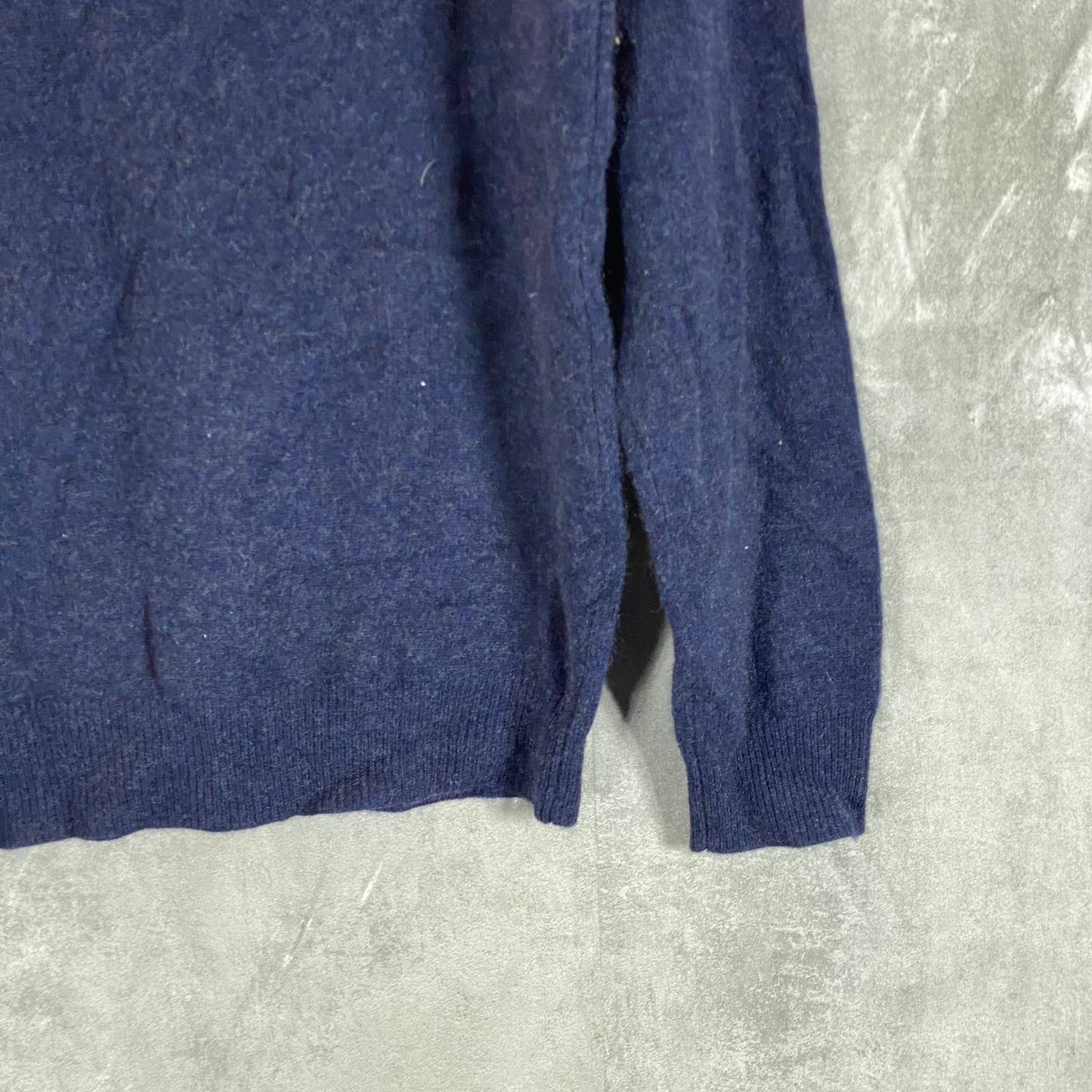 CLUB ROOM Men's Navy Heather Solid Cashmere Crewneck Pullover Sweater SZ S