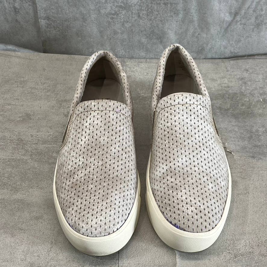 NATURALIZER Women's Mineral Taupe Leather Aileen Round-Toe Perforated Sneakers