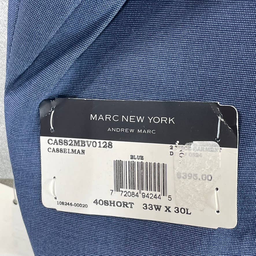 MARC NEW YORK Men's Blue Short Modern-Fit Two-Button Suit Jacket SZ 40S