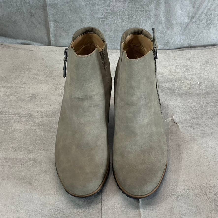 SOUL NATURALIZER Women's Light Grey Haley Round-Toe Side-Zip Wedge Booties SZ6.5